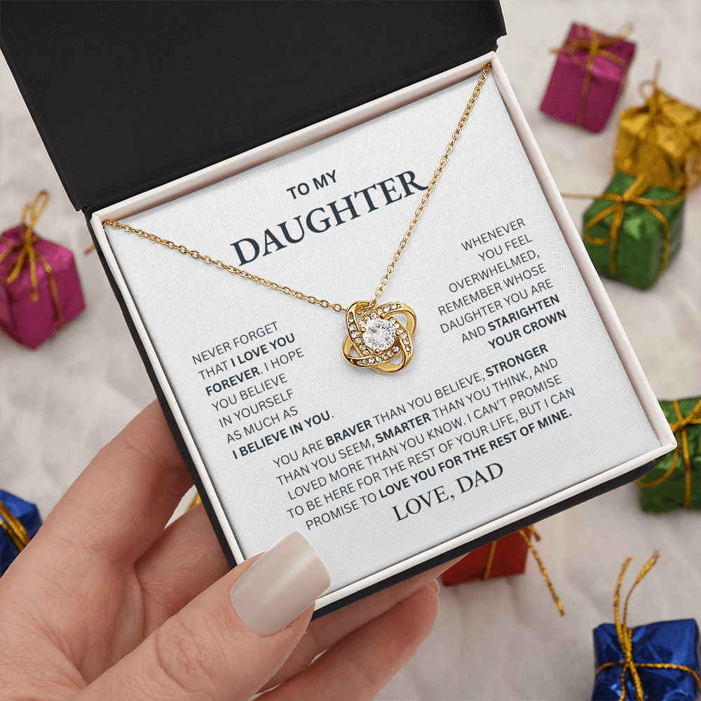 To My Daughter From Dad Love Knot Necklace – Forever My Little Girl