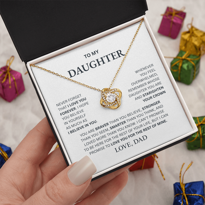 To My Daughter From Dad Love Knot Necklace – Forever My Little Girl