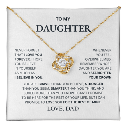 To My Daughter From Dad Love Knot Necklace – Forever My Little Girl
