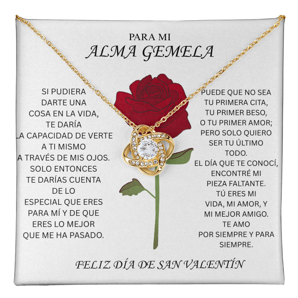 Para Mi Alma Gemela Love Knot Necklace – Unbreakable Soulmate Bond