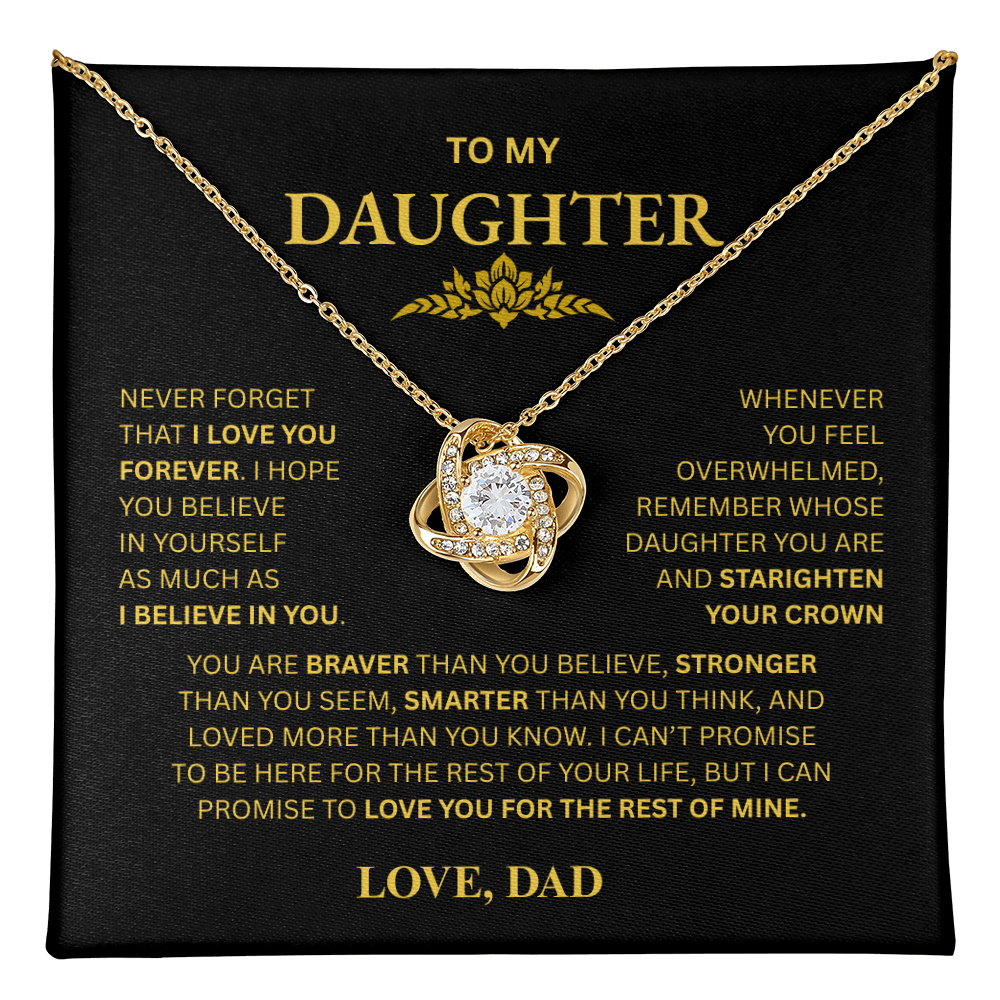 To My Daughter From Dad Love Knot Necklace – Forever My Little Girl
