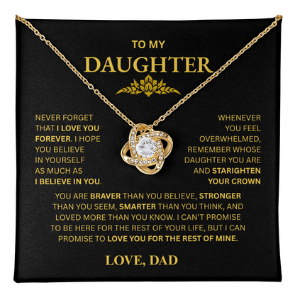 To My Daughter From Dad Love Knot Necklace – Forever My Little Girl