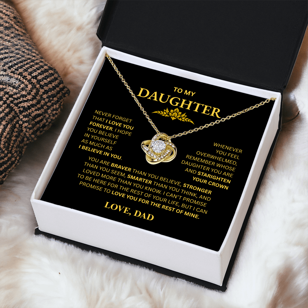 To My Daughter From Dad Love Knot Necklace – Forever My Little Girl