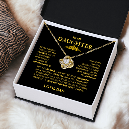 To My Daughter From Dad Love Knot Necklace – Forever My Little Girl