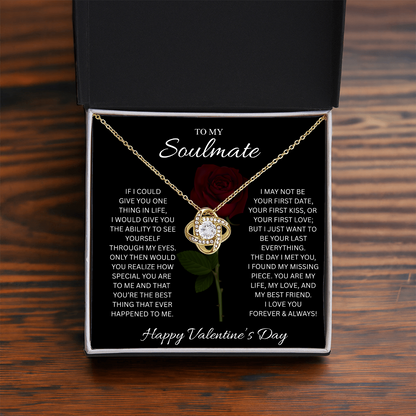 To My Soulmate Valentine’s Love Knot Necklace – Forever Love Gift