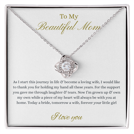 Daughter To Mother Love Knot Necklace