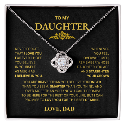 To My Daughter From Dad Love Knot Necklace – Forever My Little Girl