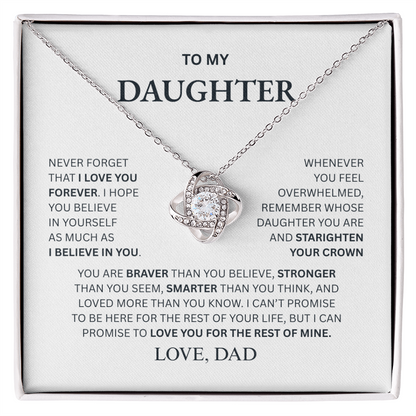 To My Daughter From Dad Love Knot Necklace – Forever My Little Girl