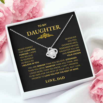 To My Daughter From Dad Love Knot Necklace – Forever My Little Girl