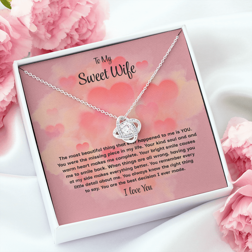 To My Sweet Wife Love Knot Necklace – Forever My Love