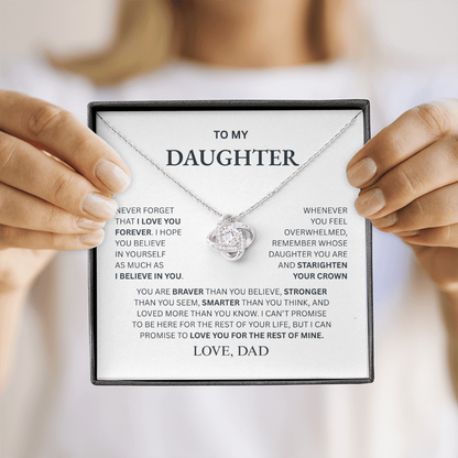 To My Daughter From Dad Love Knot Necklace – Forever My Little Girl