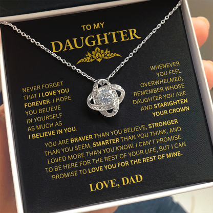 To My Daughter From Dad Love Knot Necklace – Forever My Little Girl