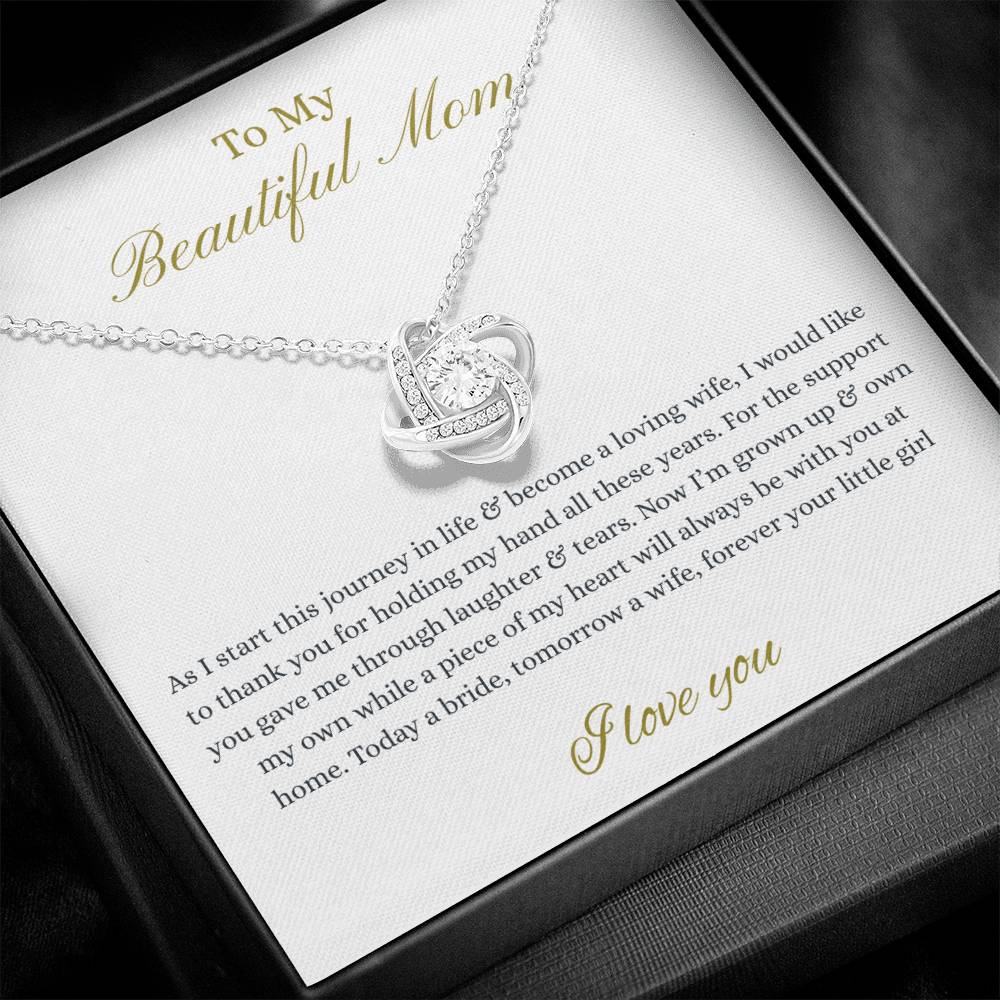 Daughter To Mother Love Knot Necklace