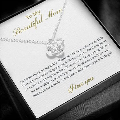 Daughter To Mother Love Knot Necklace