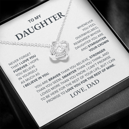 To My Daughter From Dad Love Knot Necklace – Forever My Little Girl