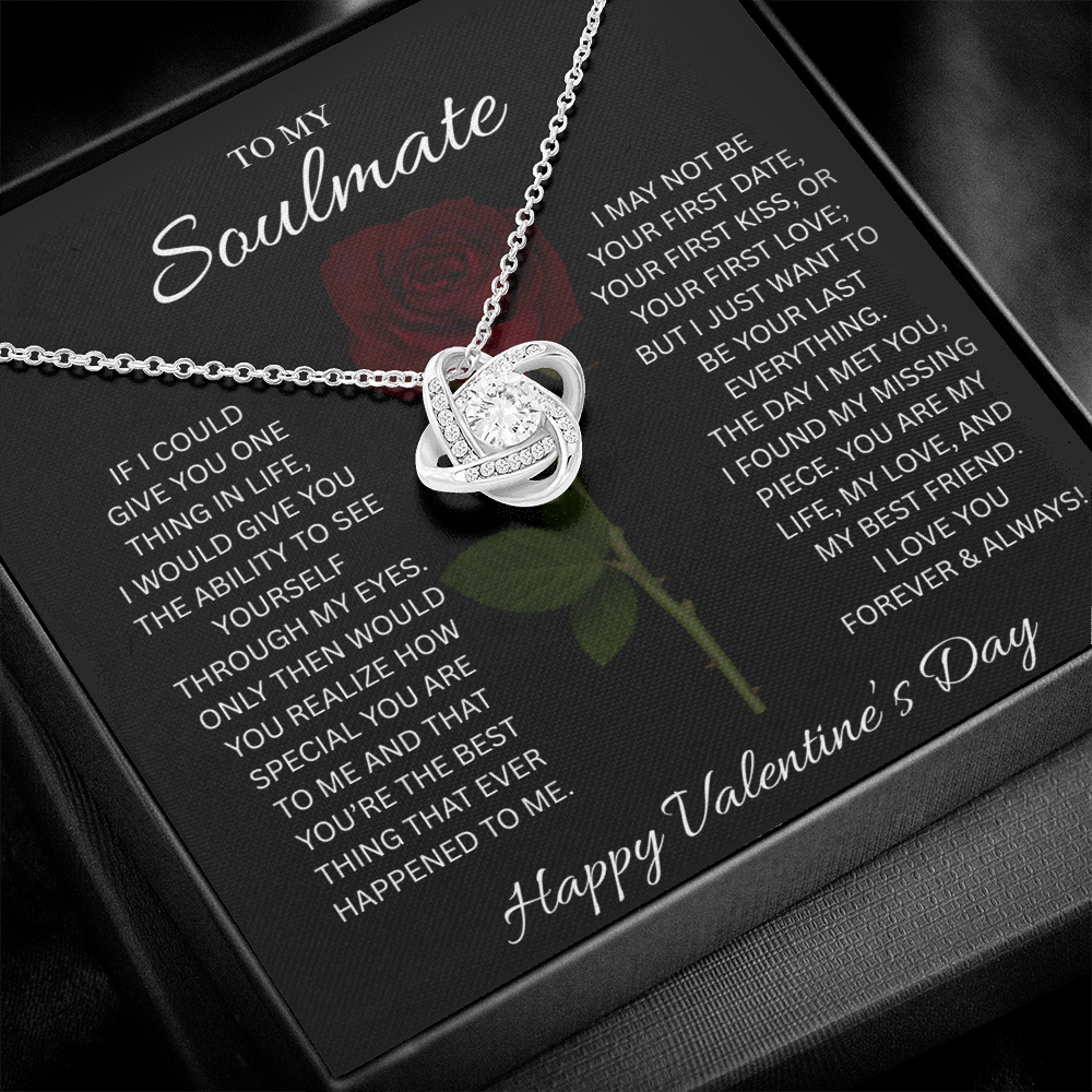 To My Soulmate Valentine’s Love Knot Necklace – Forever Love Gift