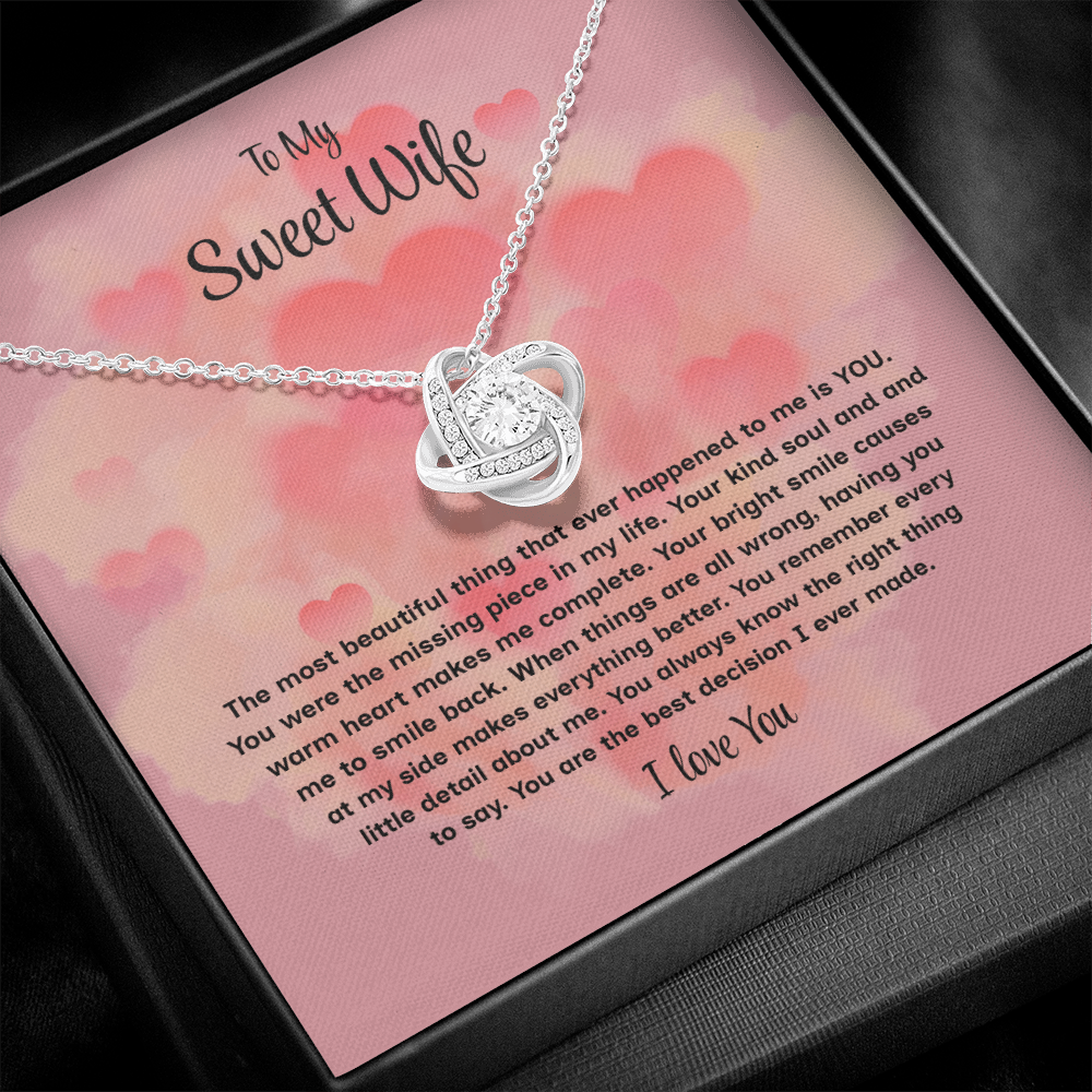 To My Sweet Wife Love Knot Necklace – Forever My Love