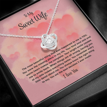To My Sweet Wife Love Knot Necklace – Forever My Love