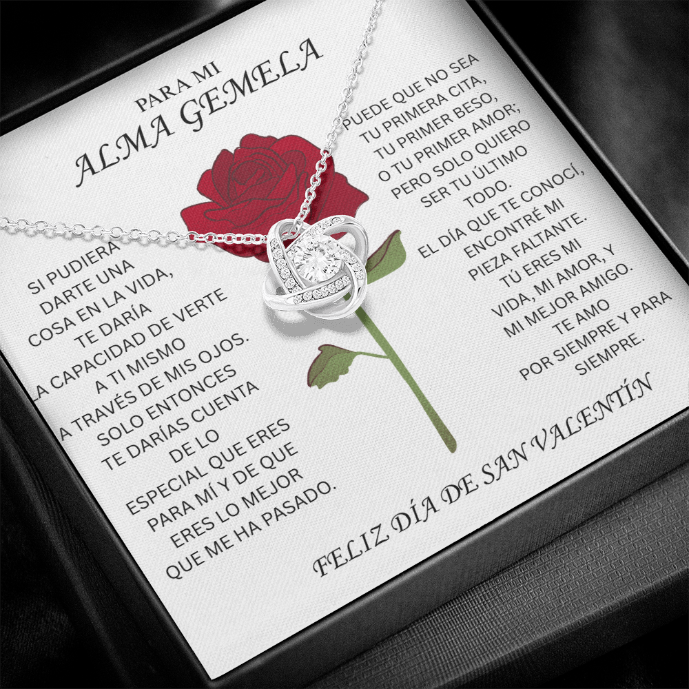 Para Mi Alma Gemela Love Knot Necklace – Unbreakable Soulmate Bond