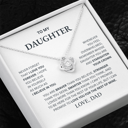 To My Daughter From Dad Love Knot Necklace – Forever My Little Girl