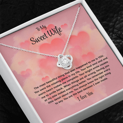 To My Sweet Wife Love Knot Necklace – Forever My Love