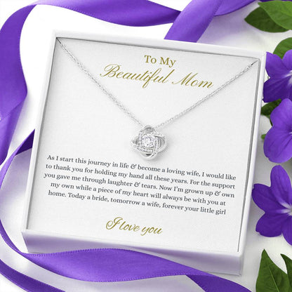 Daughter To Mother Love Knot Necklace