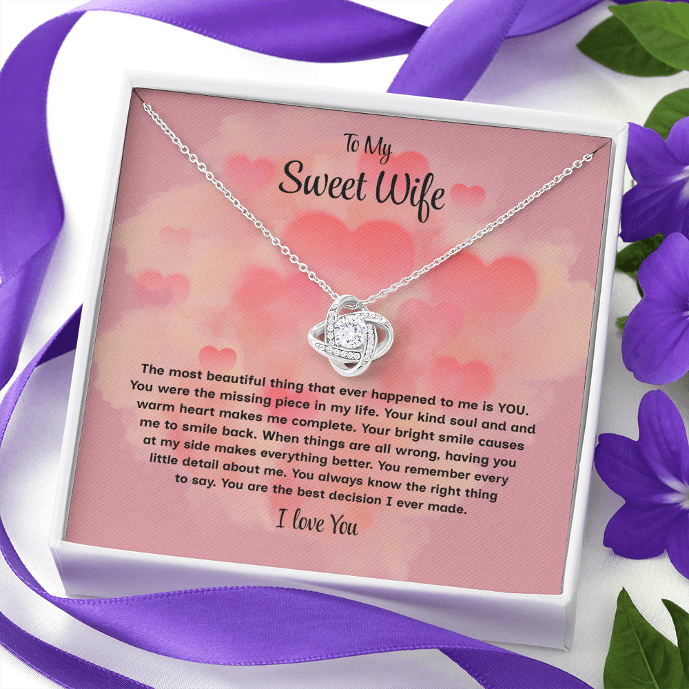 To My Sweet Wife Love Knot Necklace – Forever My Love