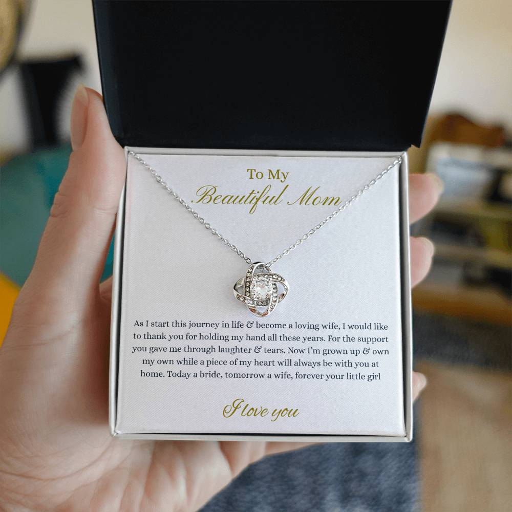 Daughter To Mother Love Knot Necklace