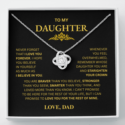 To My Daughter From Dad Love Knot Necklace – Forever My Little Girl