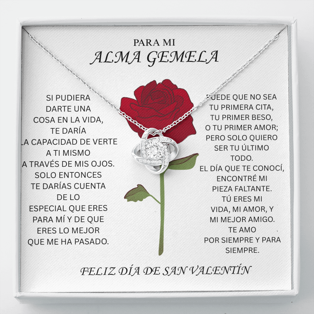 Para Mi Alma Gemela Love Knot Necklace – Unbreakable Soulmate Bond