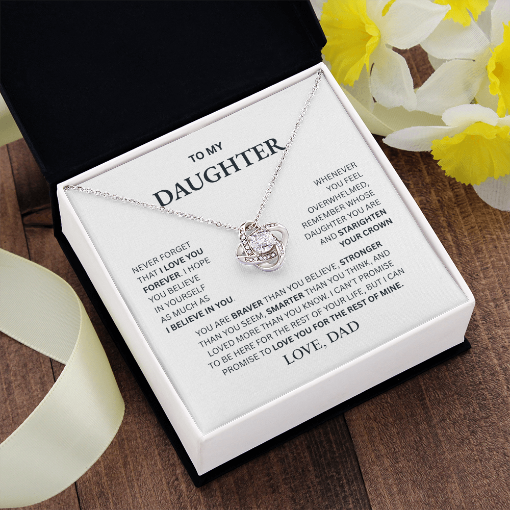 To My Daughter From Dad Love Knot Necklace – Forever My Little Girl