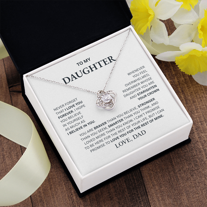 To My Daughter From Dad Love Knot Necklace – Forever My Little Girl