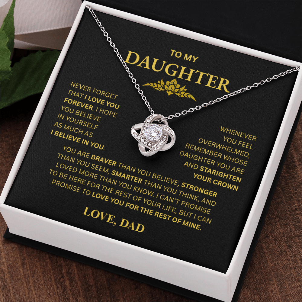 To My Daughter From Dad Love Knot Necklace – Forever My Little Girl
