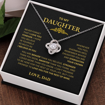 To My Daughter From Dad Love Knot Necklace – Forever My Little Girl