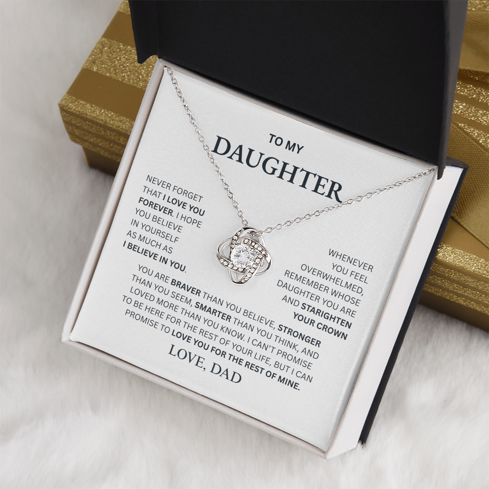 To My Daughter From Dad Love Knot Necklace – Forever My Little Girl