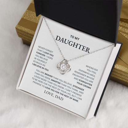 To My Daughter From Dad Love Knot Necklace – Forever My Little Girl