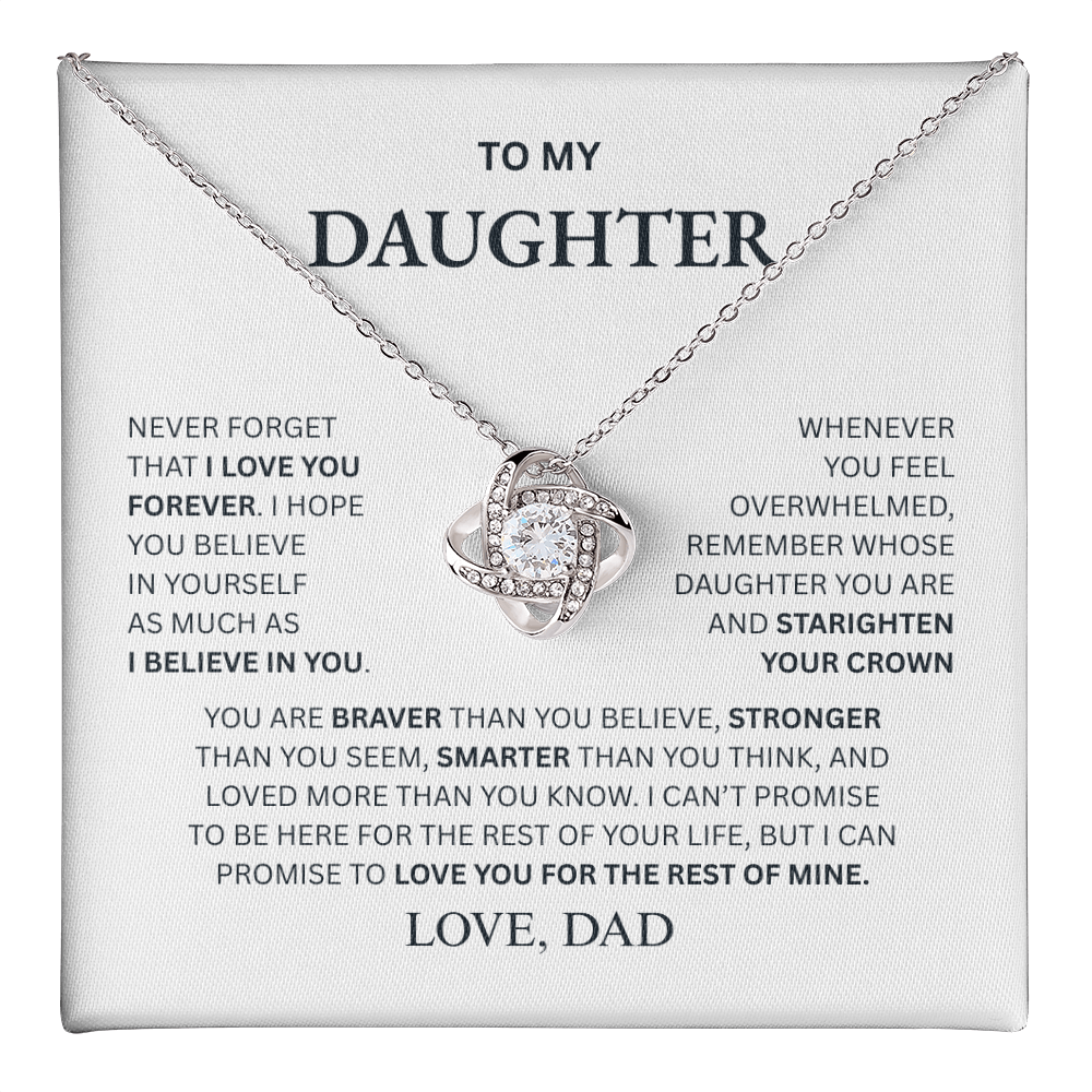 To My Daughter From Dad Love Knot Necklace – Forever My Little Girl