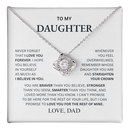 To My Daughter From Dad Love Knot Necklace – Forever My Little Girl