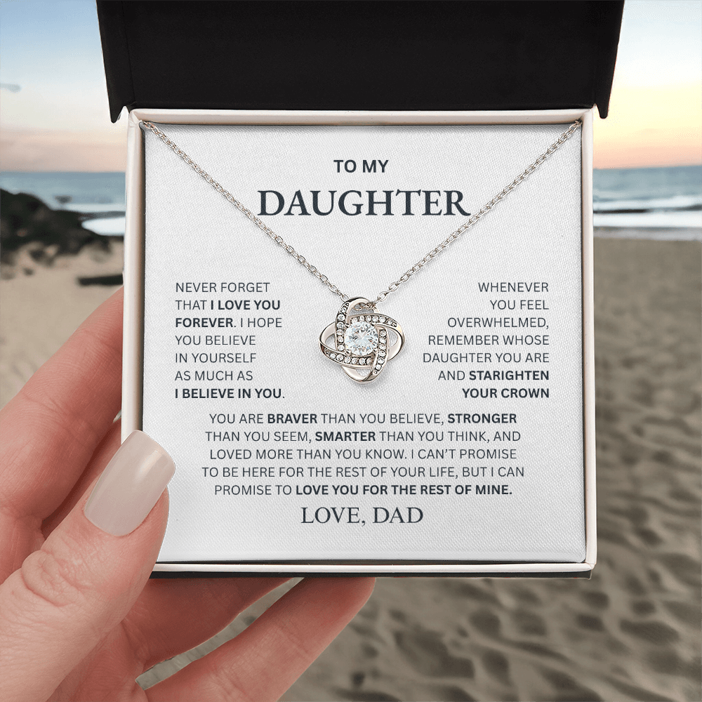 To My Daughter From Dad Love Knot Necklace – Forever My Little Girl
