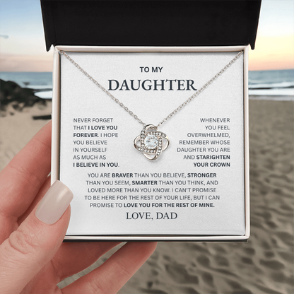 To My Daughter From Dad Love Knot Necklace – Forever My Little Girl
