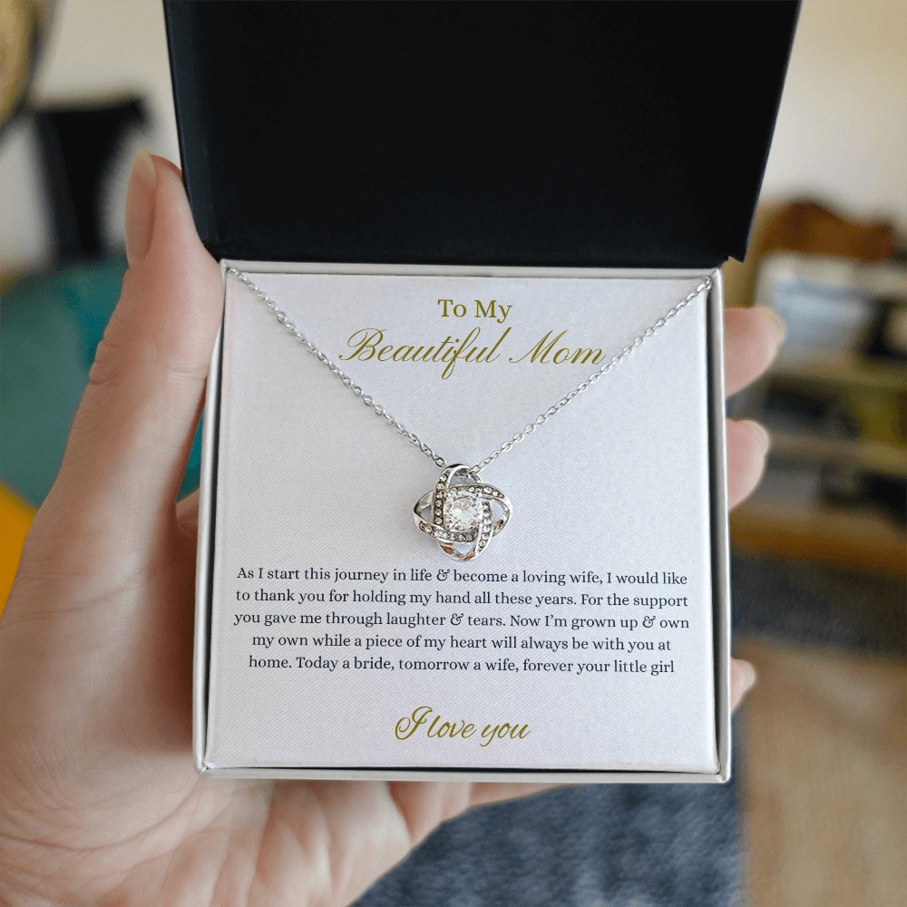 Daughter To Mother Love Knot Necklace