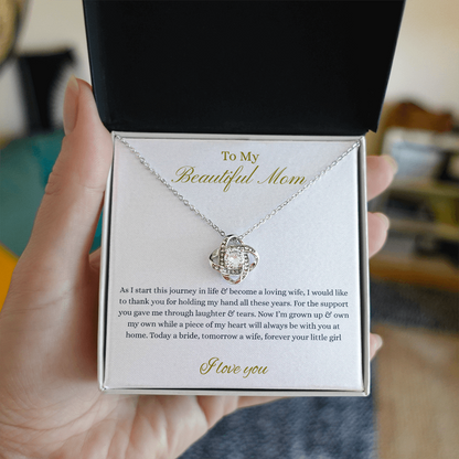Daughter To Mother Love Knot Necklace