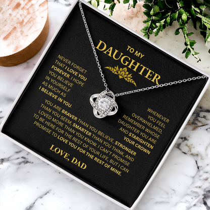 To My Daughter From Dad Love Knot Necklace – Forever My Little Girl