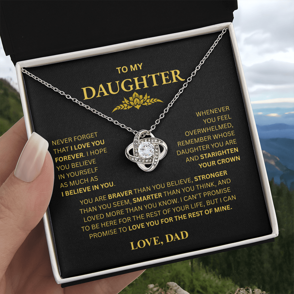 To My Daughter From Dad Love Knot Necklace – Forever My Little Girl