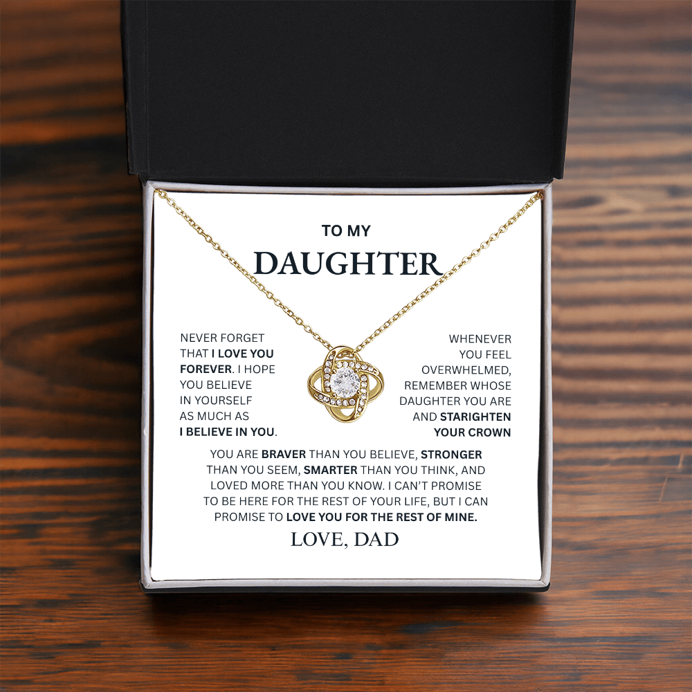 To My Daughter From Dad Love Knot Necklace – Forever My Little Girl