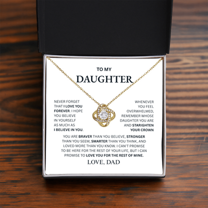 To My Daughter From Dad Love Knot Necklace – Forever My Little Girl