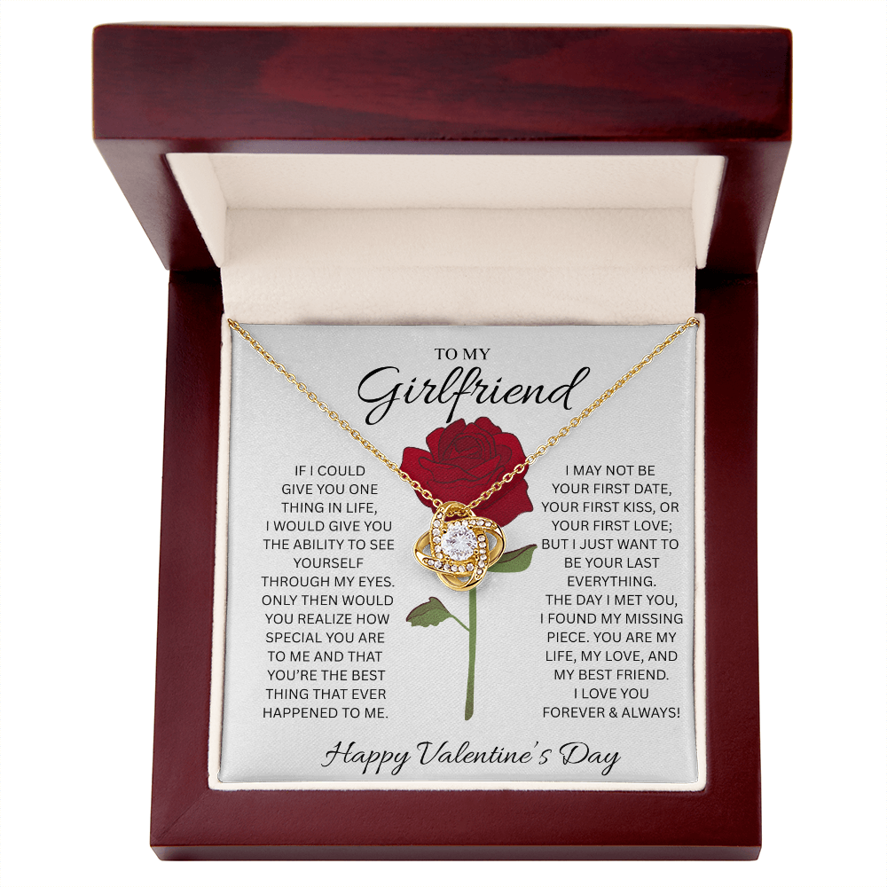 To My Girlfriend Valentine’s Love Knot Necklace – Forever Bond Gift