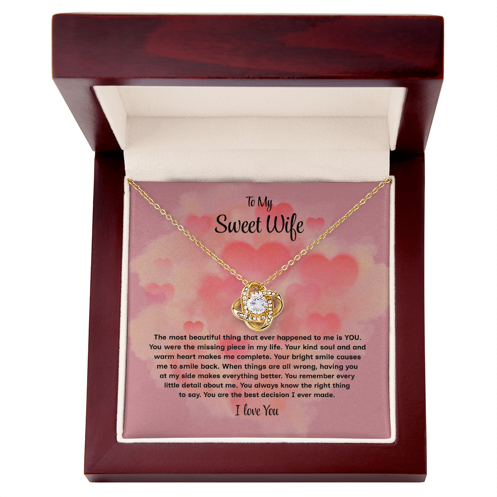 To My Sweet Wife Love Knot Necklace – Forever My Love