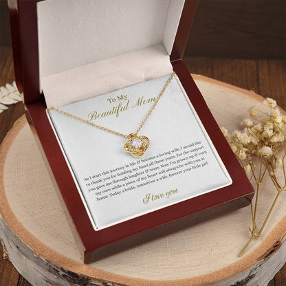 Daughter To Mother Love Knot Necklace