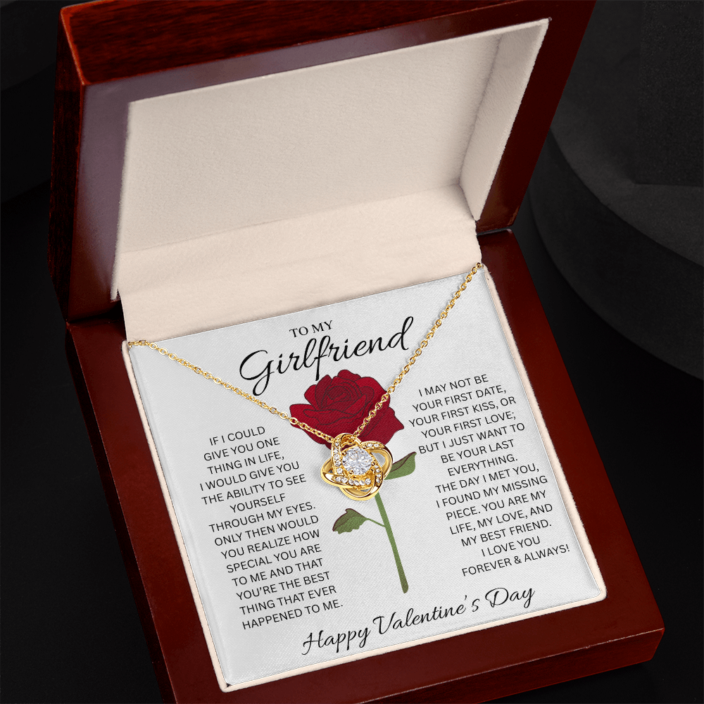 To My Girlfriend Valentine’s Love Knot Necklace – Forever Bond Gift